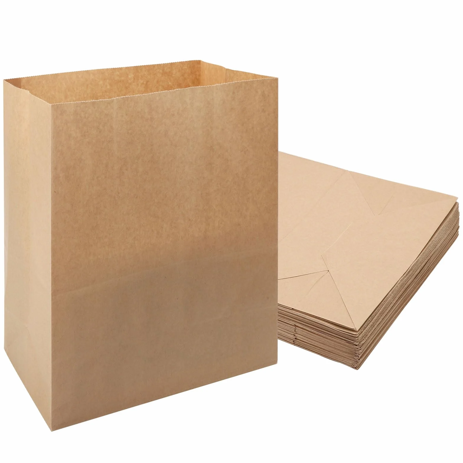 50 sztuk torba na papier pakowy, 33 x 24 x 14 cm, torba typu kraft z uchwytem, torba kraft craftowa może być używana do pakowania słodyczy, orzechów, warzyw, chleba