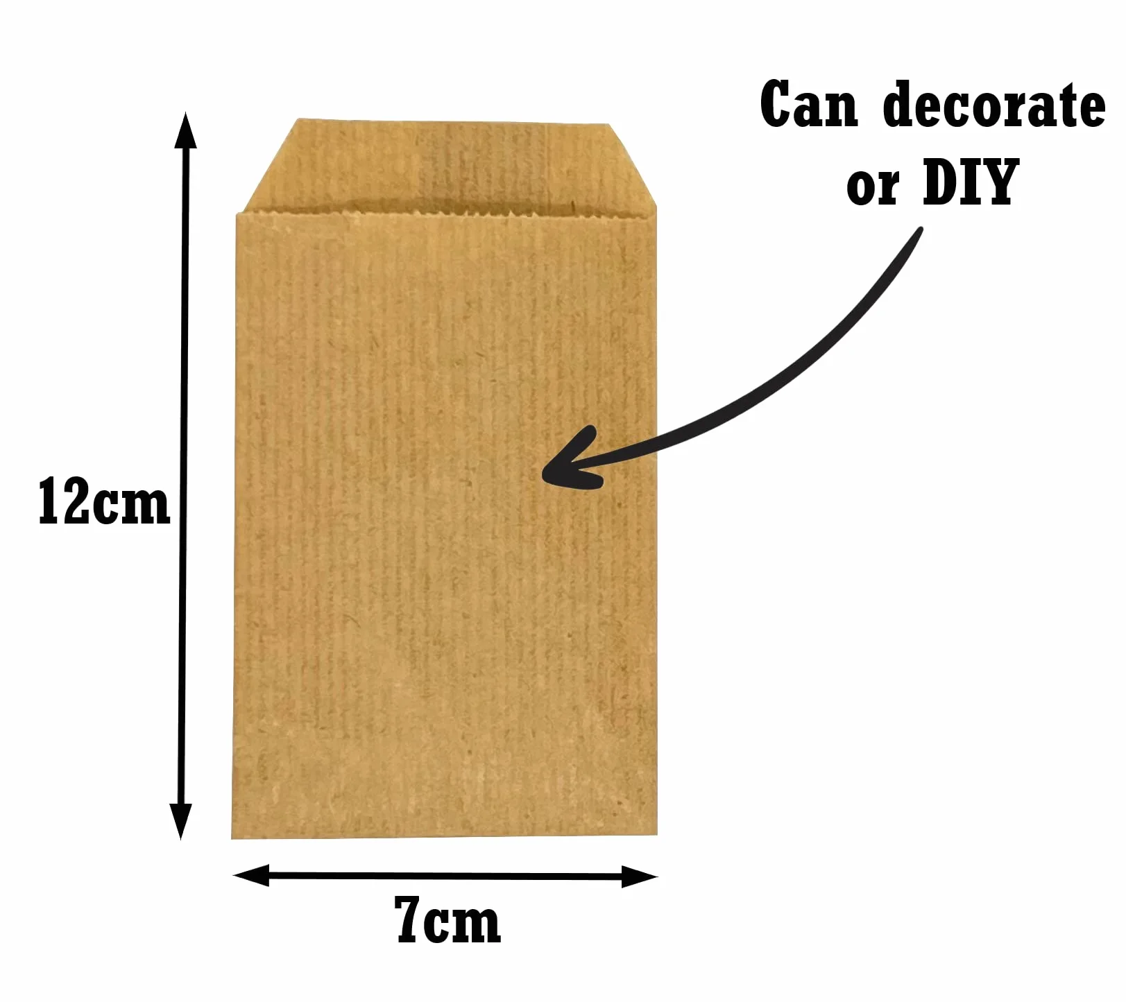 100szt. małych torebek papierowych - 7 x 12 cm, idealne na łzy radości i kalendarz adwentowy do wypełnienia, Mini torby papierowe kraft na rękodzieło na ślub, Boże Narodzenie, nasiona kwiatów jako torebkę na prezent