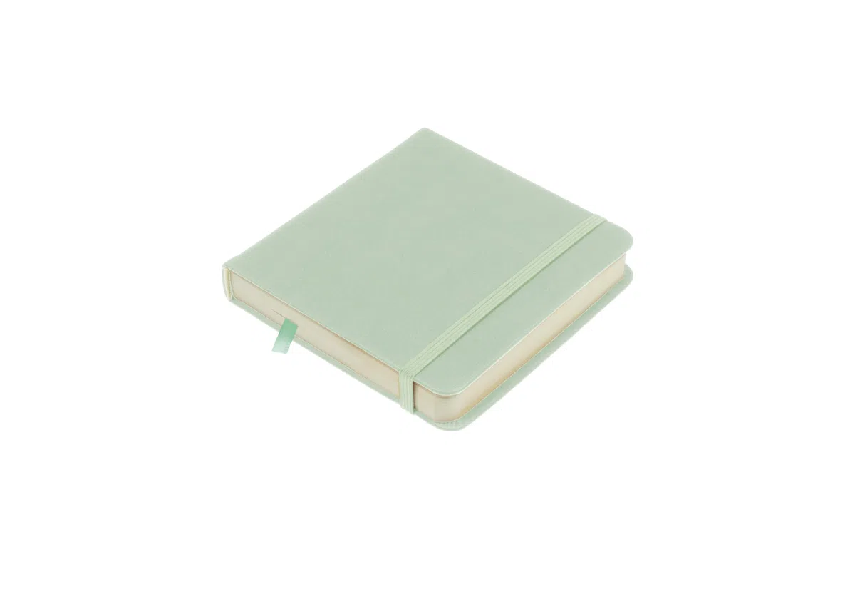 Kangaro Szkicownik artystyczny 12 x 12 cm miętowy PU twarda okładka 80 arkuszy 140 g kremowy papier