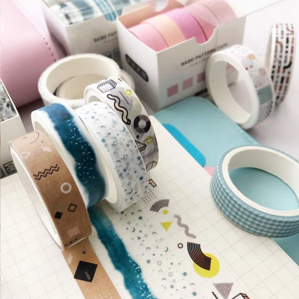 Chuda Washi Taśma maskująca Zestaw 5 rolek Dekoracyjna taśma samoprzylepna do scrapbookingu DIY rękodzieła o szerokości 10 mm (Sakura)