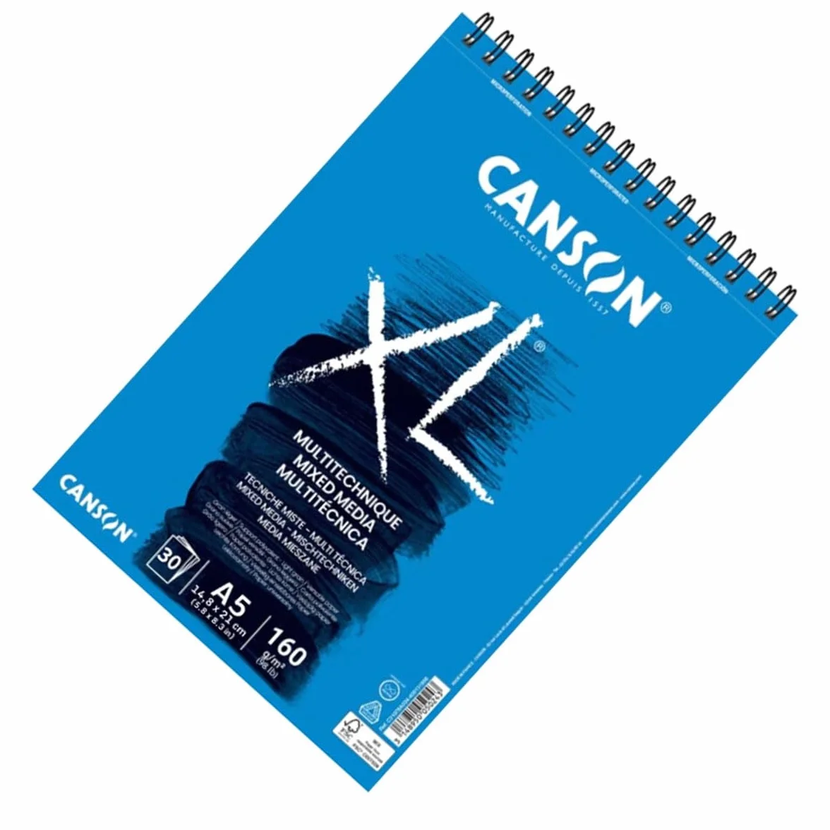 Canson XL Mix Media Tekstura Album Spiralny Mikroperforowany A5 30 arkuszy 160g