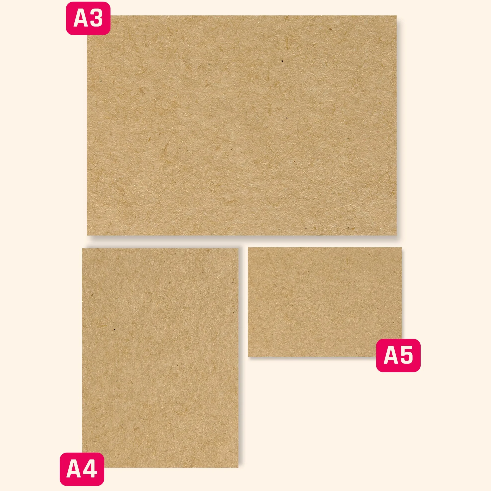 50 Arkuszy, 200 g/m² - Brązowy Papier Karton Kraft Kraftowy Pakowy Karta A5