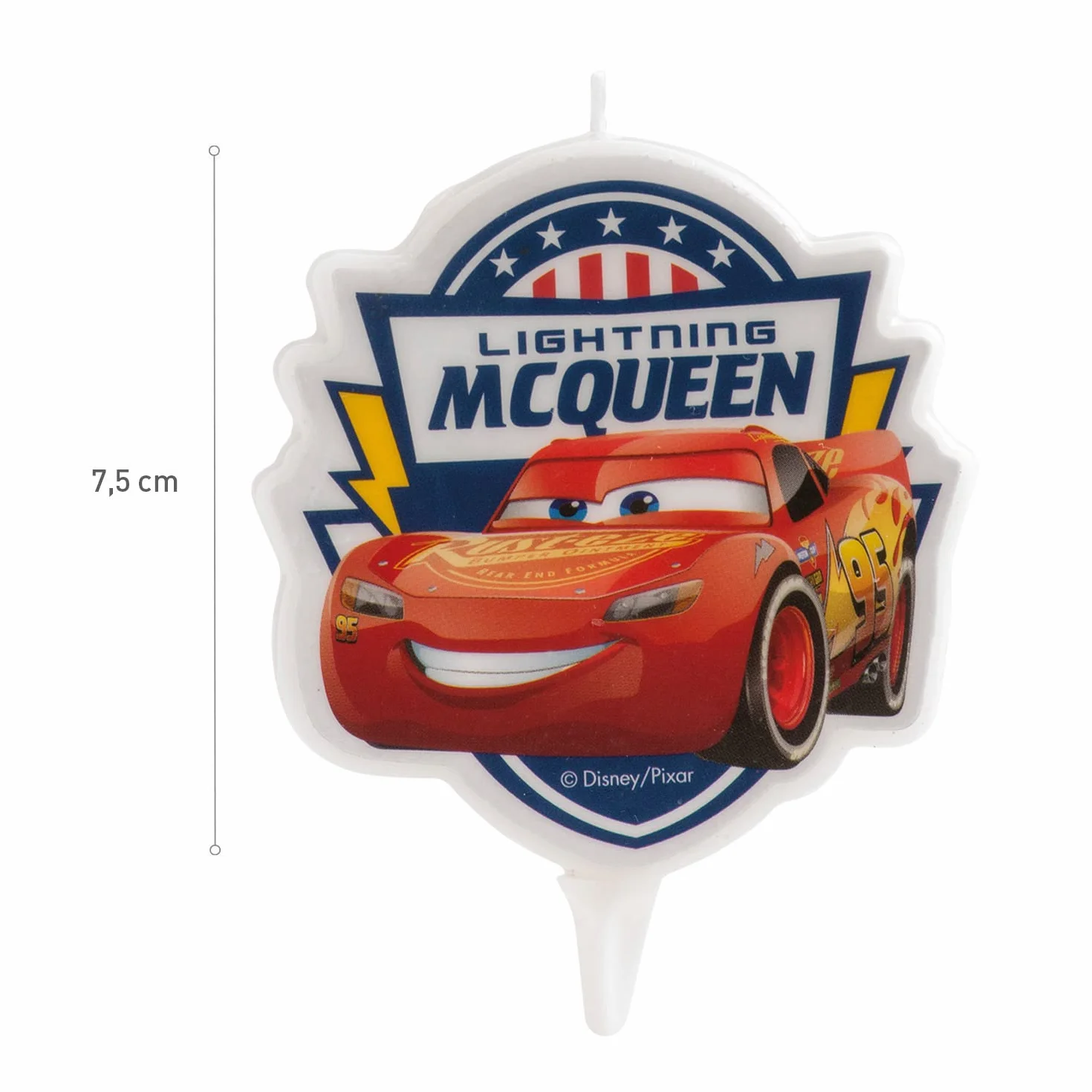 Dekora - Dekoracyjne świece urodzinowe 2D od Rayo McQueen dla dzieci do ciasta – 7,5 cm